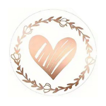 Rose Golden Heart Polypropylene Glitter Stickers 20's
